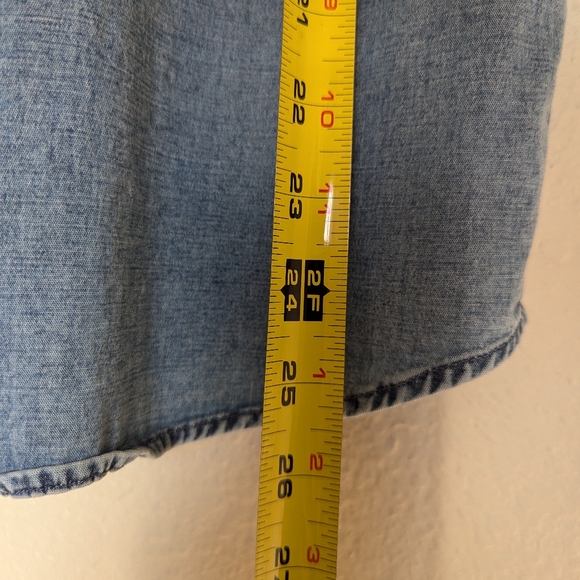 Express Mens XS Short sleeve Denim Button Up - Picture 7 of 8